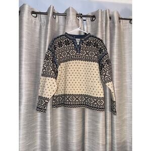 L.L Bean nordic print wool blend sweater women's size small